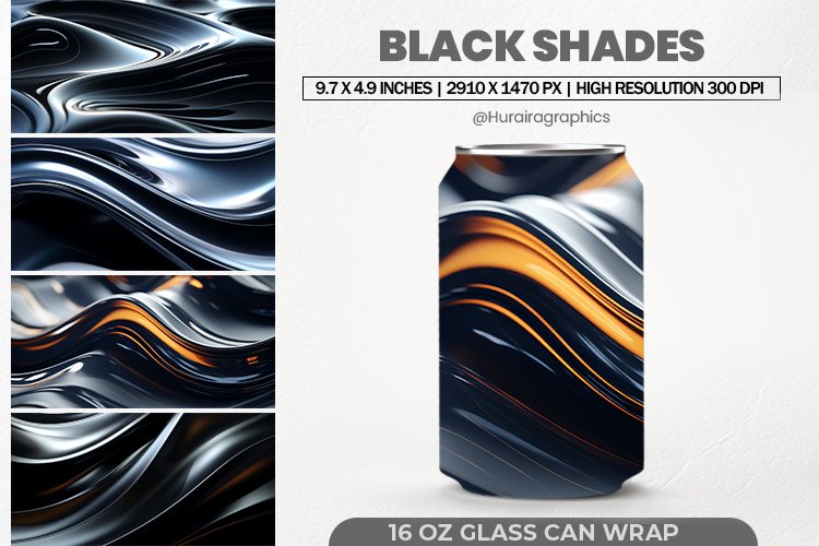 Black Shades Can Wrap, 16 Oz Tumbler Sublimation example image 1
