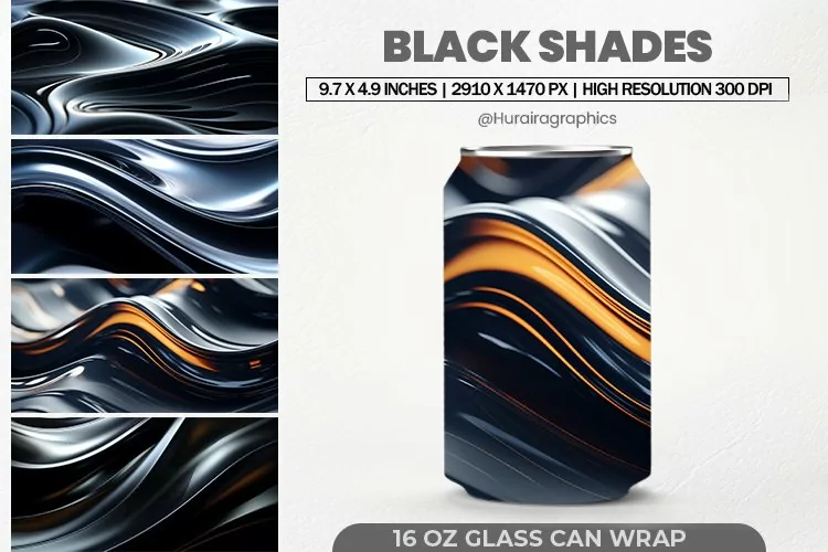 Black Shades Can Wrap, 16 Oz Tumbler Sublimation