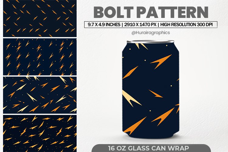 Bolt Pattern Glass Can Wrap, 16 Oz Tumbler Sublimation example image 1