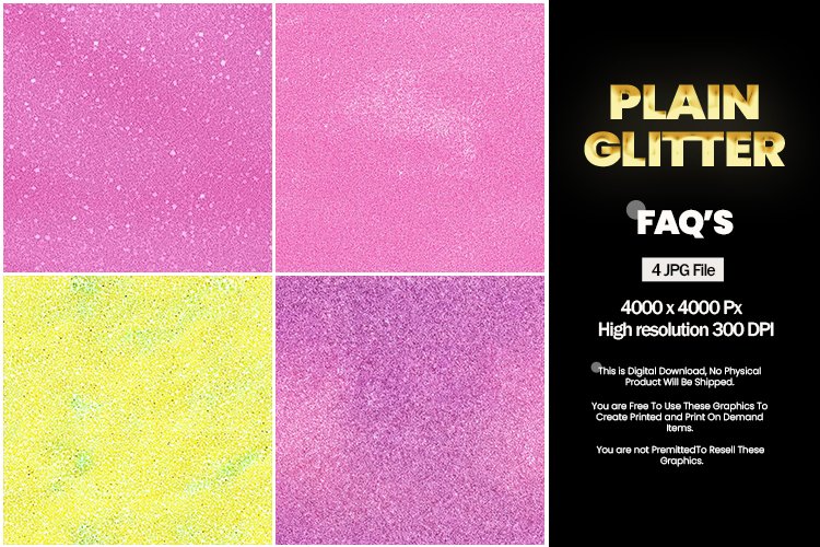 Plain Glitter Square Coaster - 04 Variations