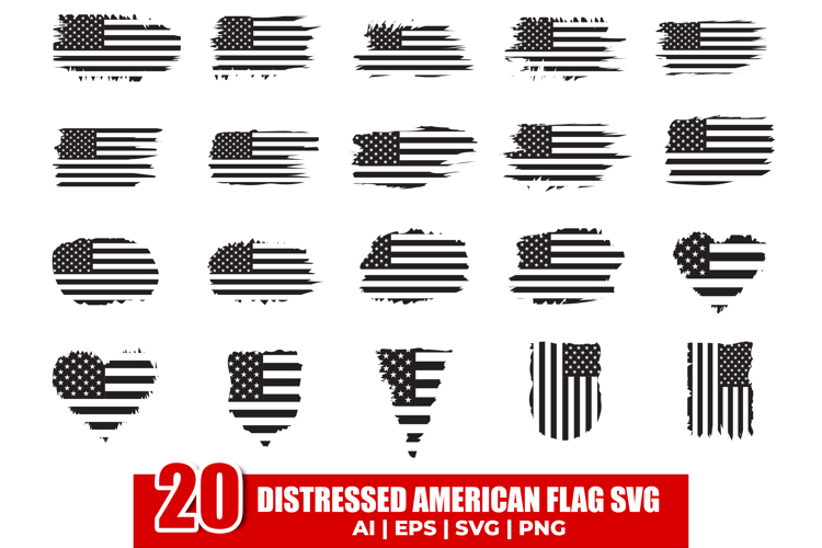 Distressed American Flag SVG Bundle