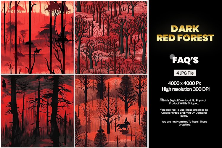 Dark Red Forest Square Coaster - 04 Variations