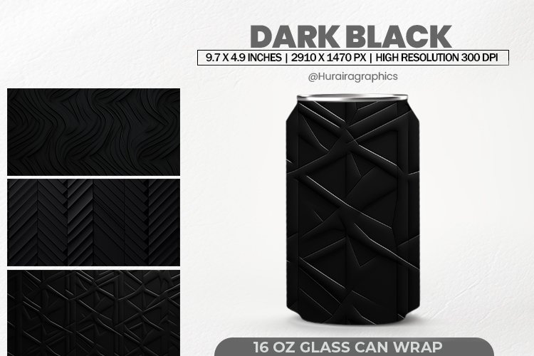 Dark Black Can Wrap,16 Oz Tumbler Sublimation