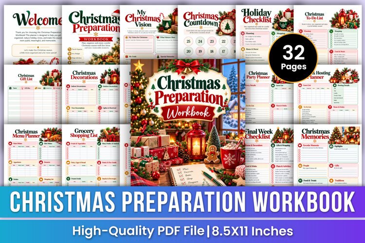 Christmas Preparation Workbook | Holiday Planning, Budgeting example image 1