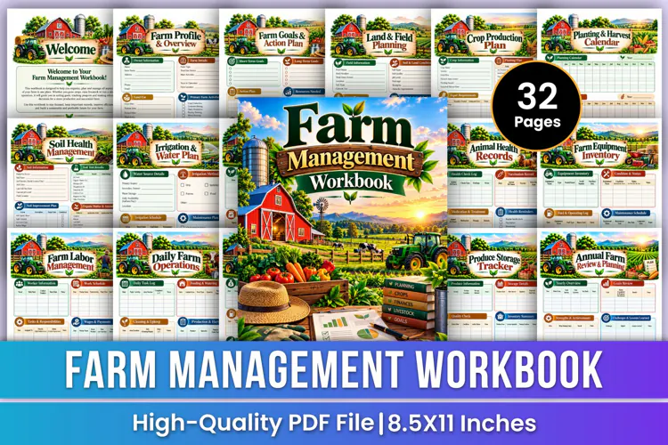 Farm Management Workbook | Crop Planning, Livestock Records