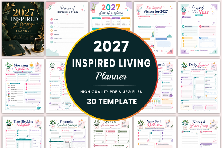 2027 Inspired Living Planner Kdp templates