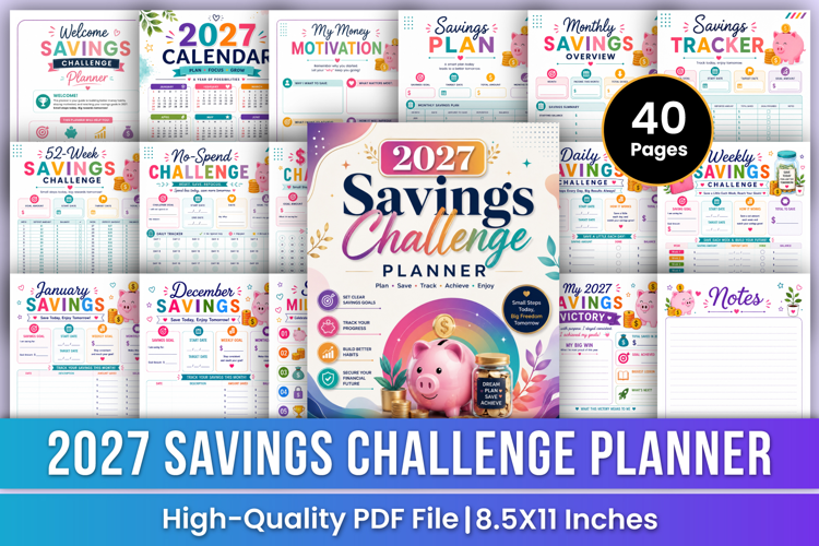 2027 Savings Challenge Planner | Budget, Savings Goals