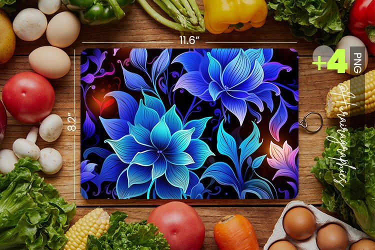 Holographic Flower Cutting Board Design - 04 Variations