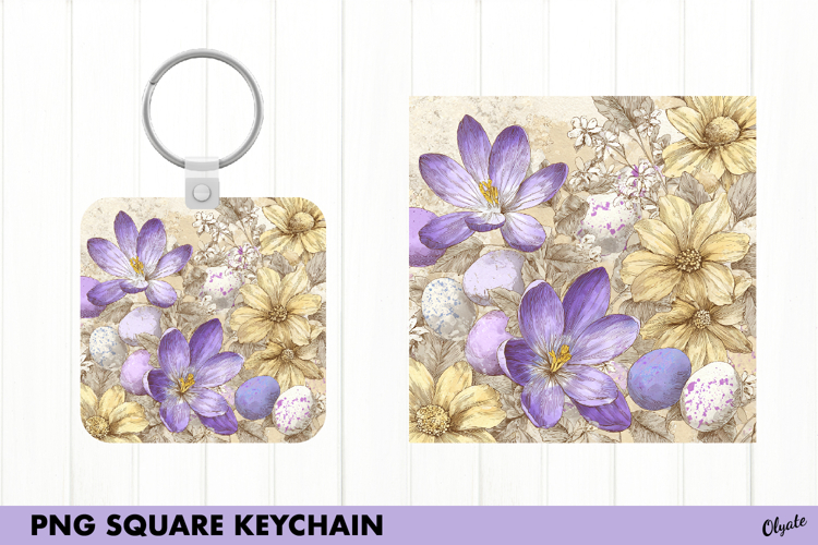 Watercolor Easter Keychain Sublimation PNG