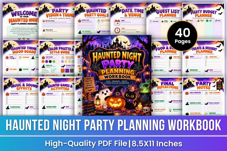 Haunted Night Party Planning Workbook | Halloween Party