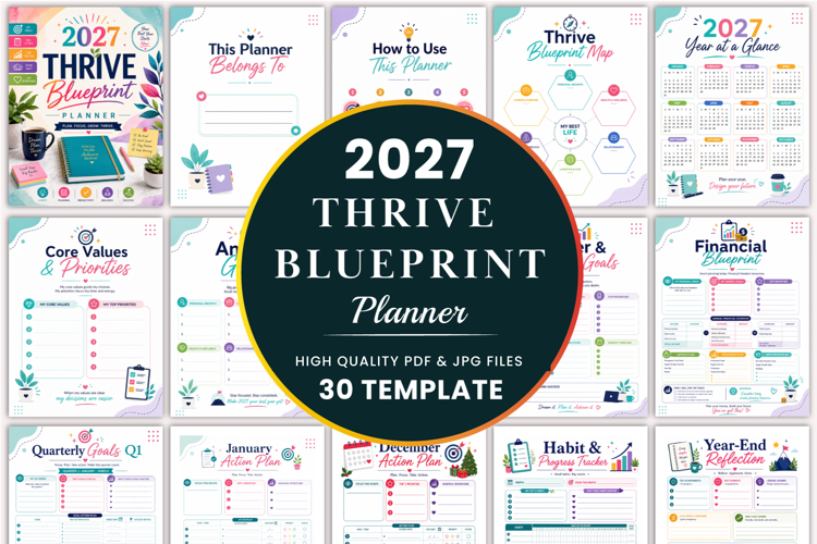 2027 Thrive Blueprint Planner Kdp interiors