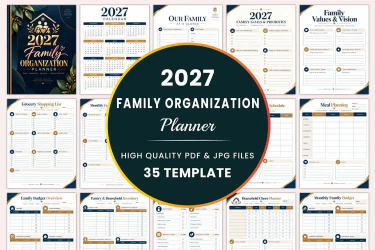 2027 Family Organization Planner Kdp interiors