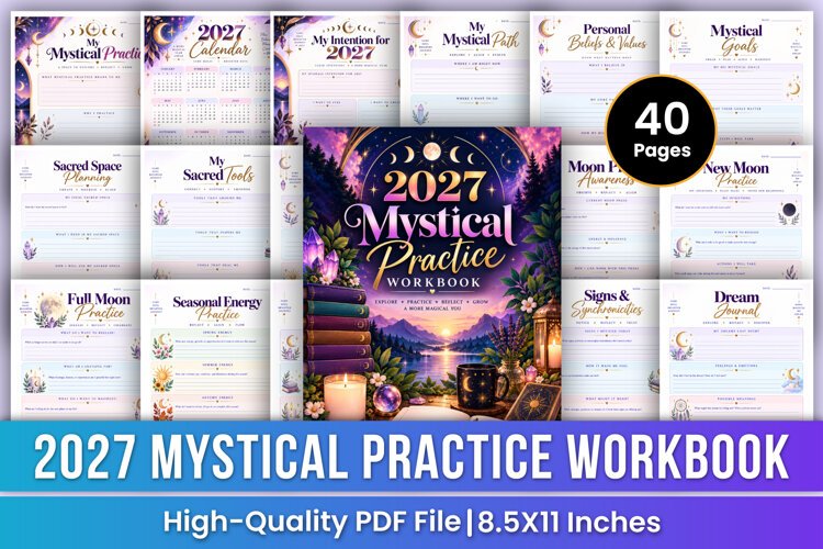 2027 Mystical Practice Workbook | Intuition, Moon Cycles example image 1
