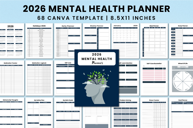 2026 Mental Health Planner Canva Interior