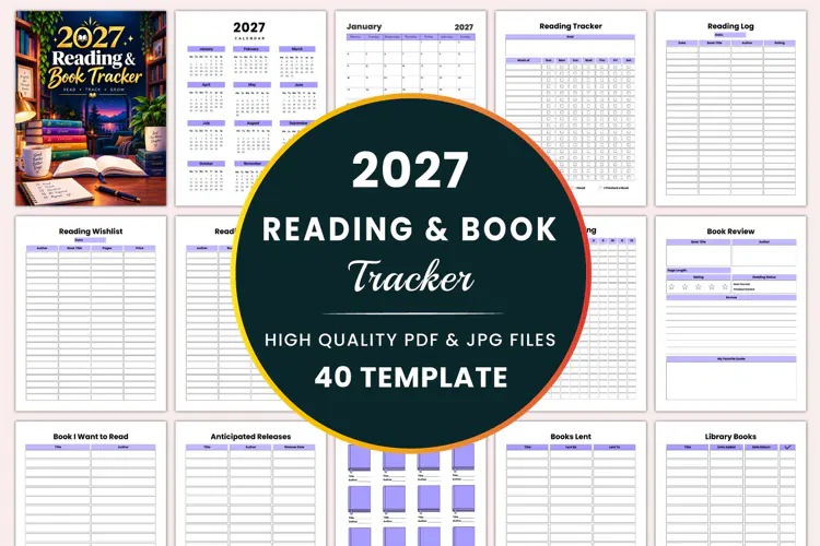 2027 Reading & Book Tracker Kdp interiors