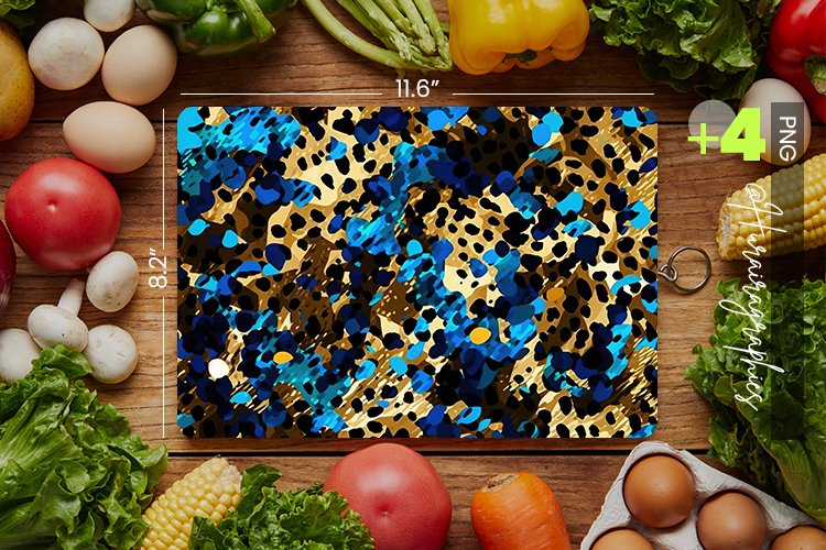 Blue Cheetah Cutting Board Design - 04 Variations