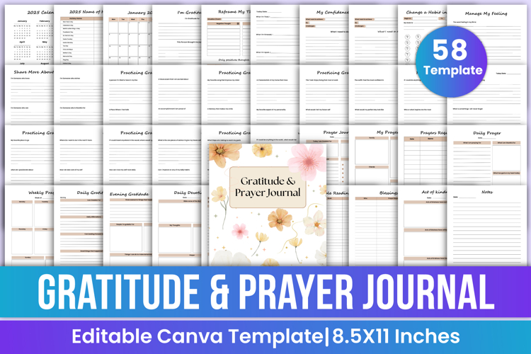 Gratitude & Prayer Journal Canva Template