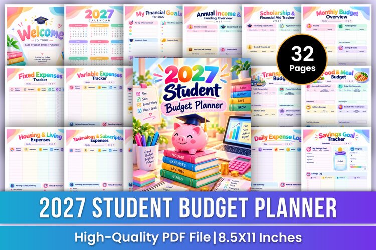2027 Student Budget Planner | Student Finance, Savings example image 1
