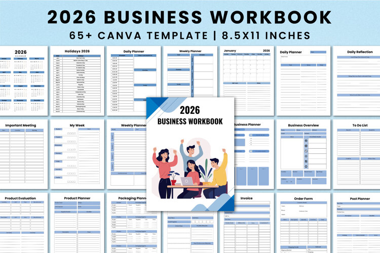 Editable 2026 Business Workbook For Canva KDP Interior example image 1