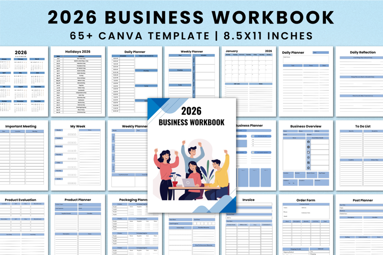 Editable 2026 Business Workbook For Canva KDP Interior