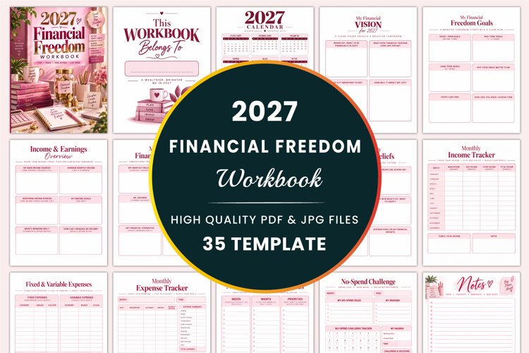 2027 Financial Freedom Workbook Kdp interiors example image 1