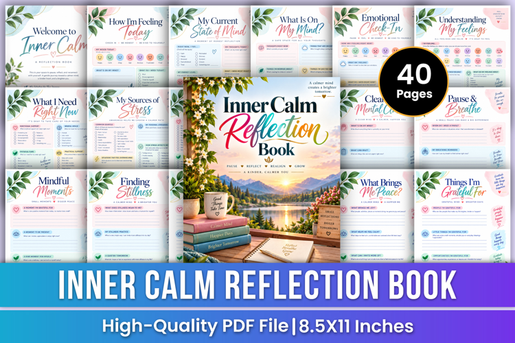 Inner Calm Reflection Book | Self-Reflection, Emotional Awar