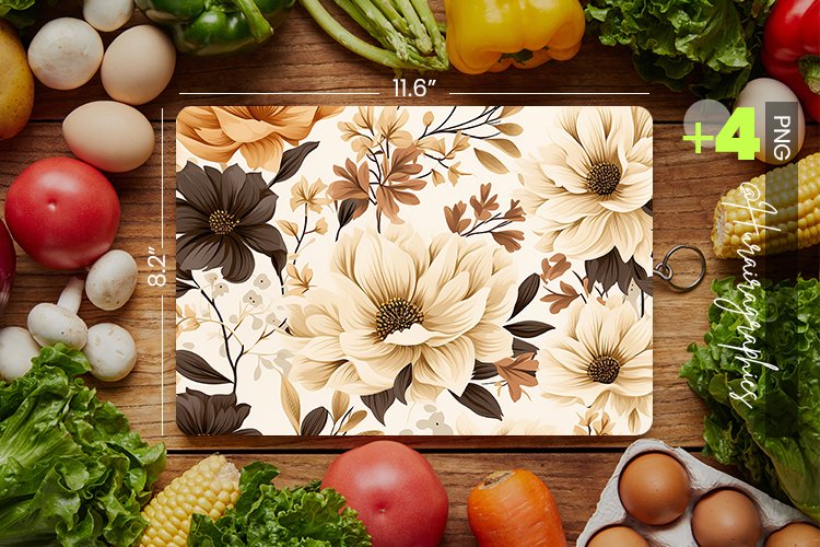 boho flowers Cutting Board Design - 04 Variations