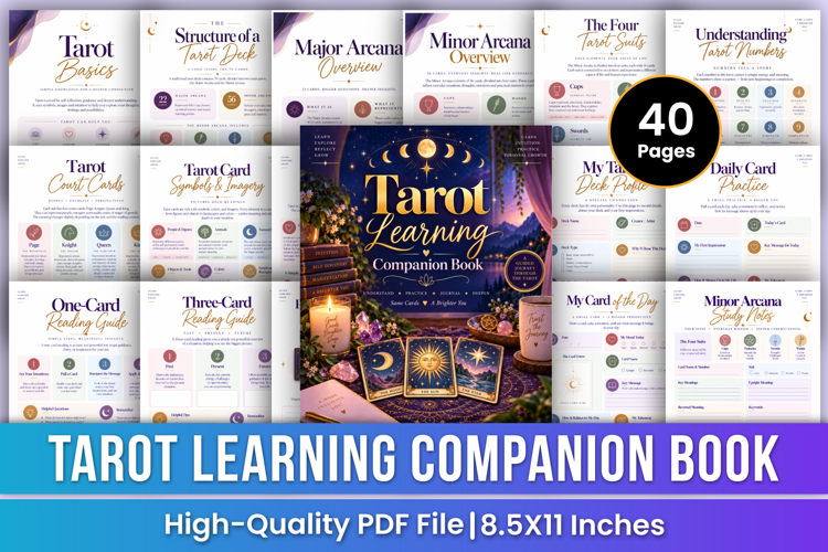 Tarot Learning Companion Book | Tarot Basics, Card Meanings