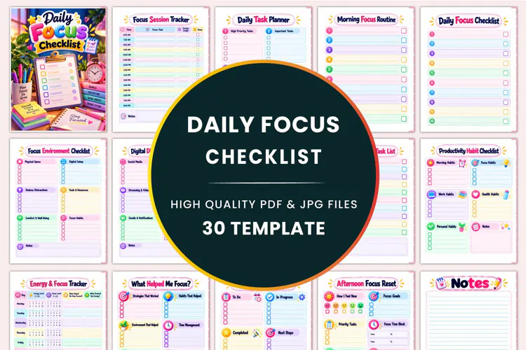 Daily Focus Checklist Kdp interiors