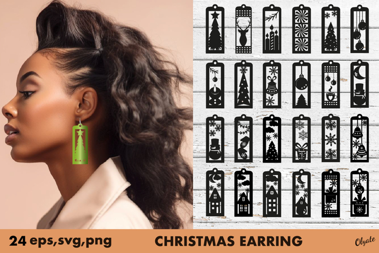 Earrings Christmas Bundle SVG, EPS, PNG