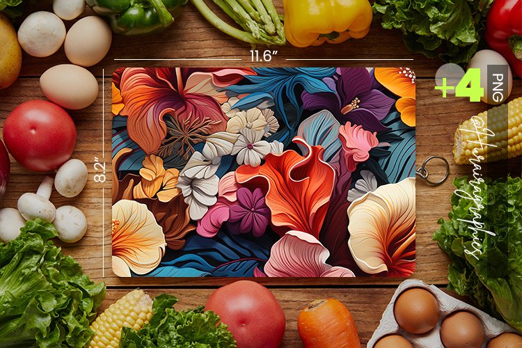 Bright flowers Cutting Board Design - 04 Variations