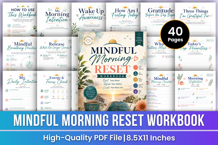 Mindful Morning Reset Workbook | Daily Mindfulness