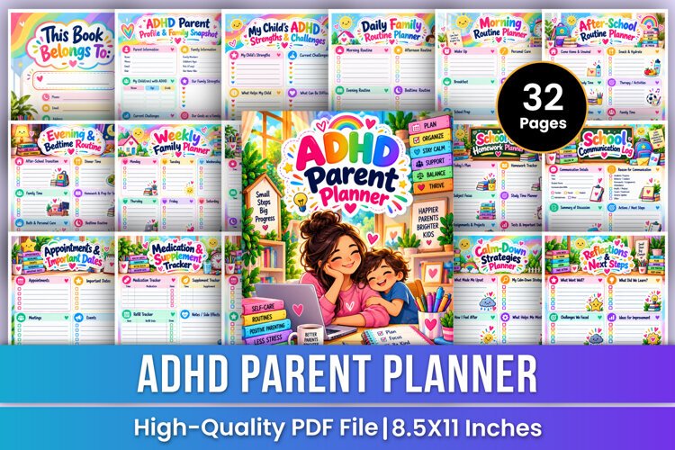 ADHD Parent Planner | Family Routines, Behavior, Focus example image 1