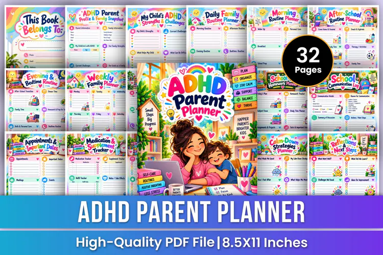 ADHD Parent Planner | Family Routines, Behavior, Focus