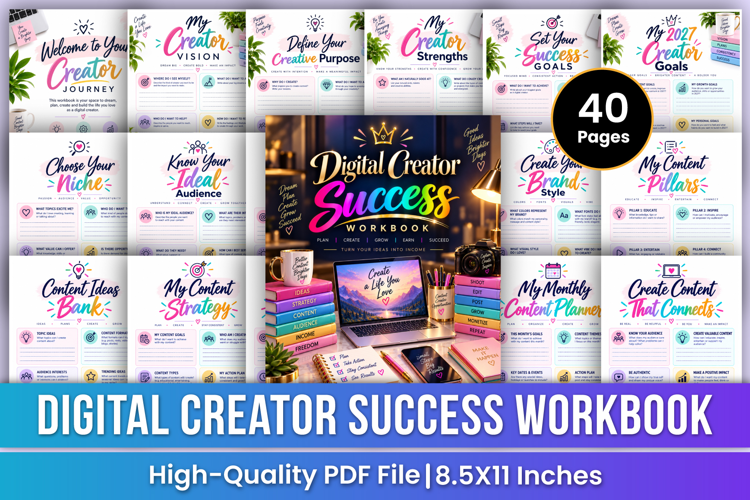 Digital Creator Success Workbook | Content Strategy, Brand