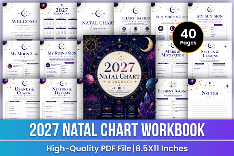2027 Natal Chart Workbook | Astrology Journal, Birth Chart