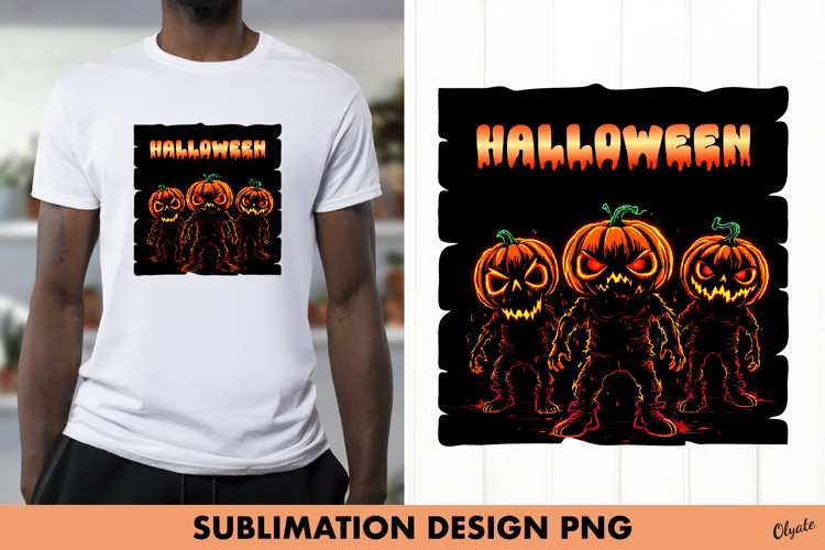 Monster Pumpkin Sublimation. Halloween PNG