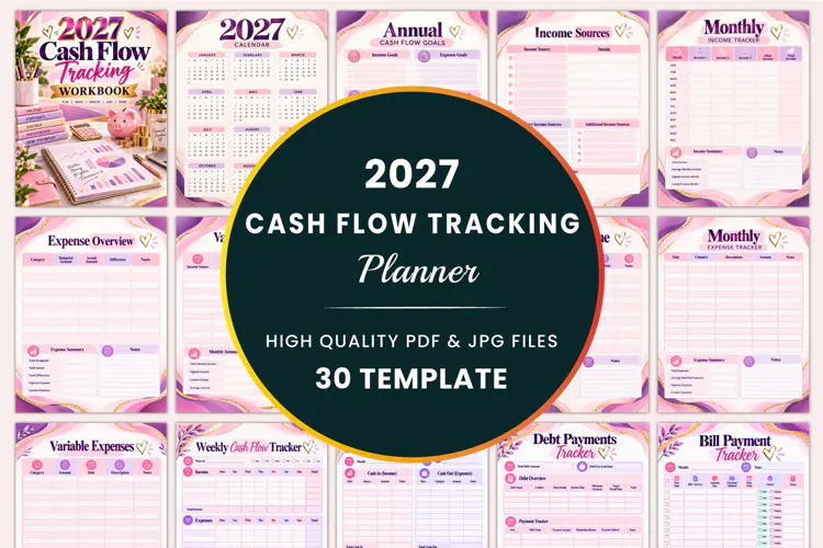 2027 Cash Flow Tracking Workbook Kdp interiors