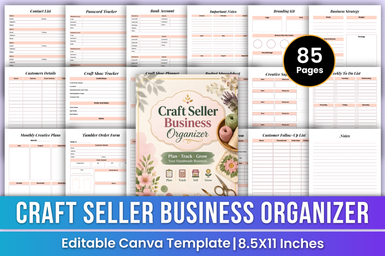 Craft Seller Business Organizer | Handmade Shop Planner
