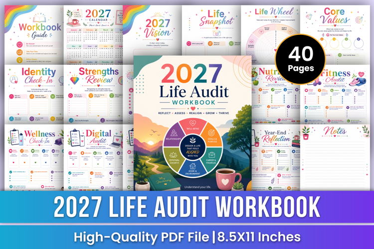2027 Life Audit Workbook | Self-Reflection, Goals & Growth