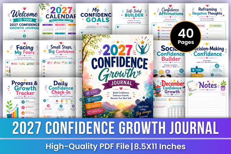 2027 Confidence Growth Journal | Self-Esteem, Positive Minds