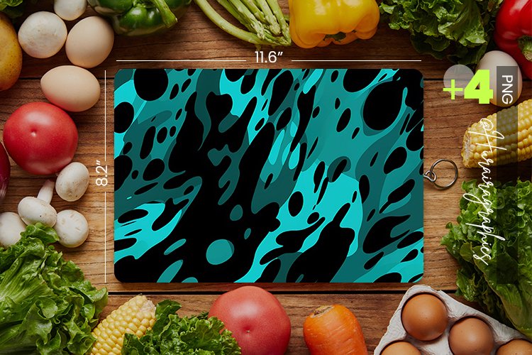 Black Teal Glam Cutting Board Design - 04 Variations