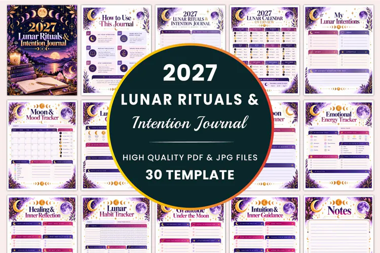 2027 Lunar Rituals & Intention Journal Kdp interiors