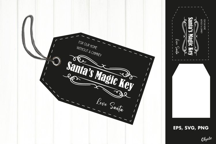 Santa’s Magic Key, Black and White EPS, SVG, PNG
