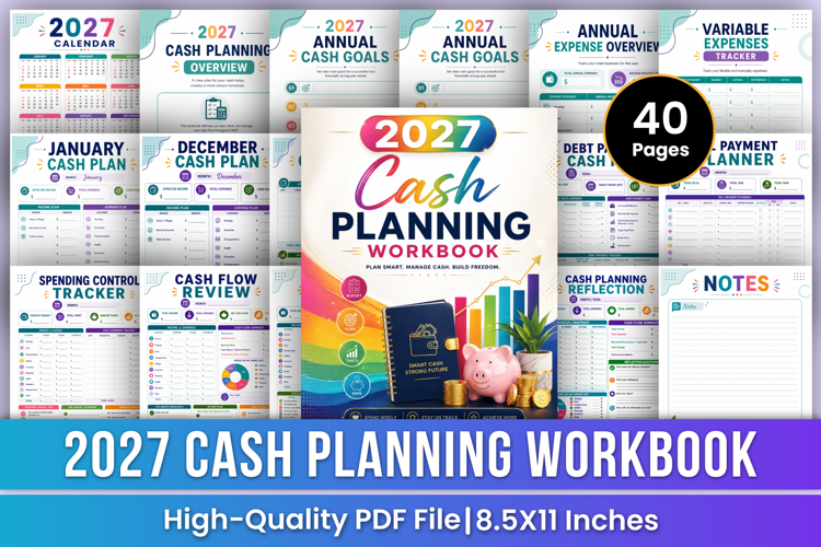 2027 Cash Planning Workbook | Cash Flow, Income & Expense