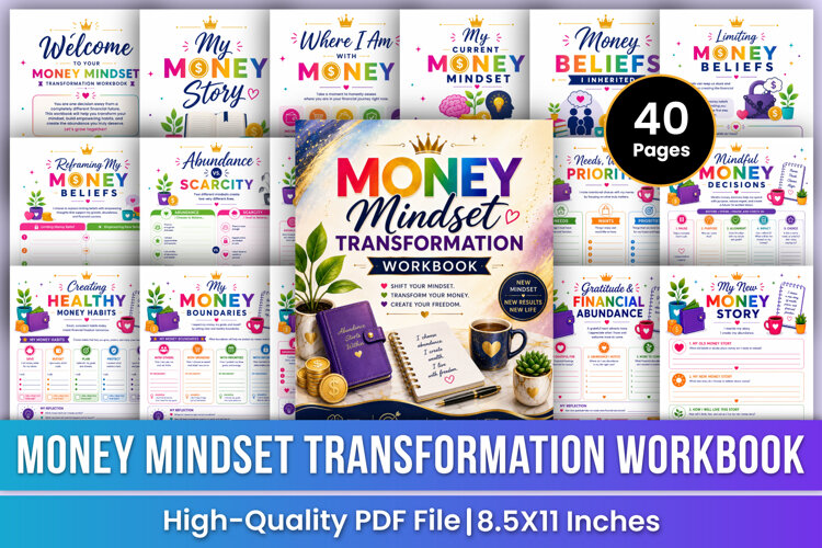 Money Mindset Transformation Workbook | Financial Mindset example image 1