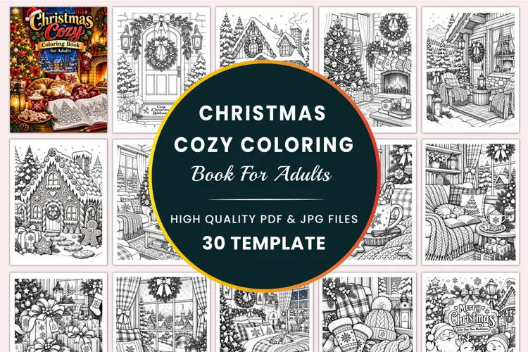 Christmas Cozy Coloring Book for Adults
