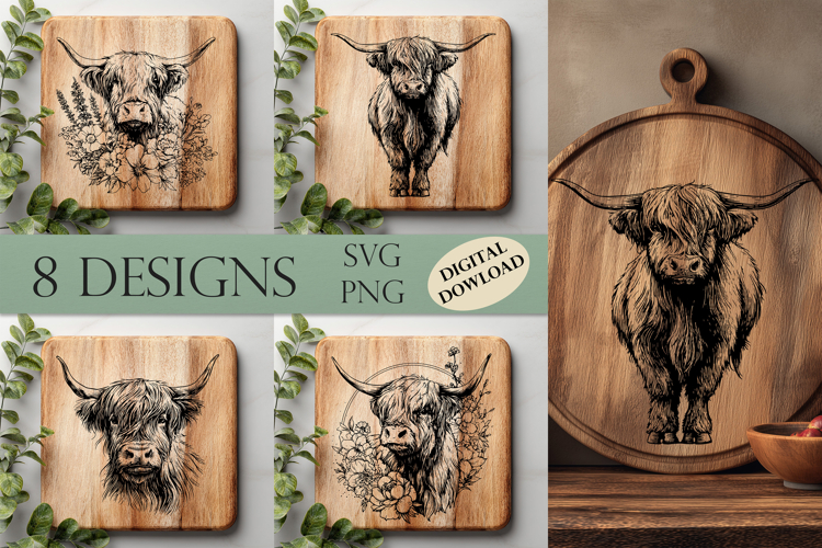 Highland Cow Laser Engraving Files