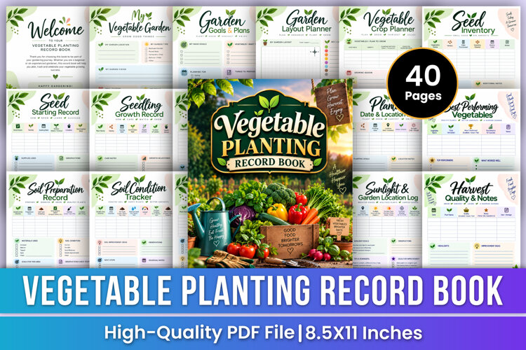 Vegetable Planting Record Book | Garden Planning, Seed example image 1