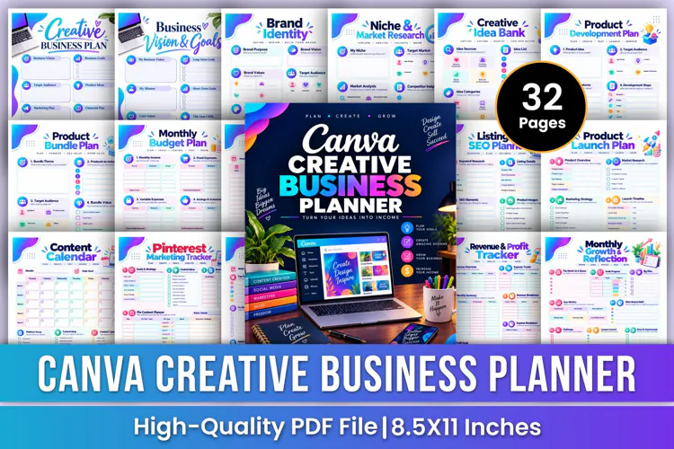 Canva Creative Business Planner | Business Strategy, Digital